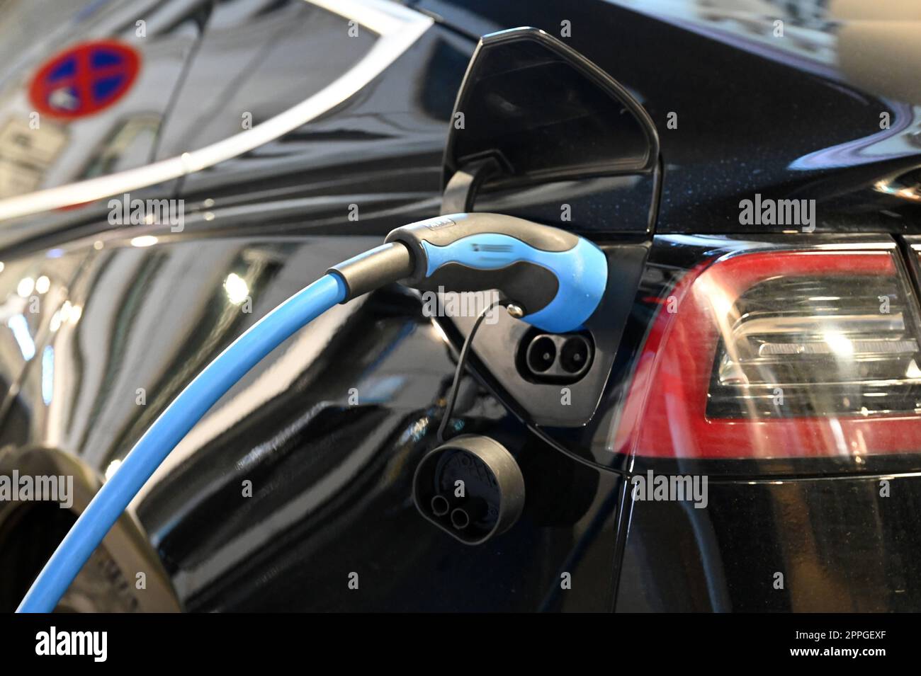 Charging cable for electric car Stock Photo Alamy