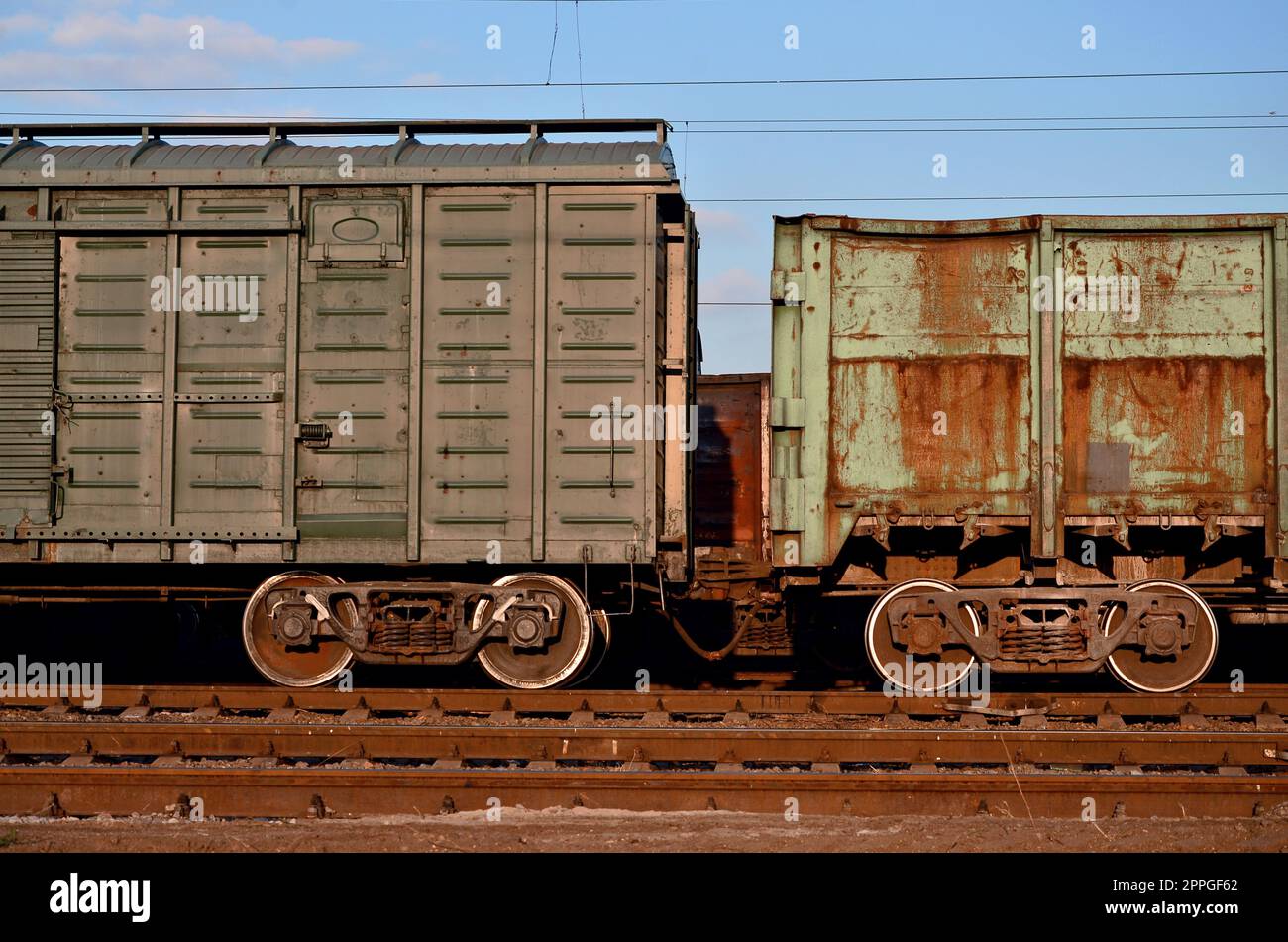 Parts of the freight railcar Stock Photo Alamy