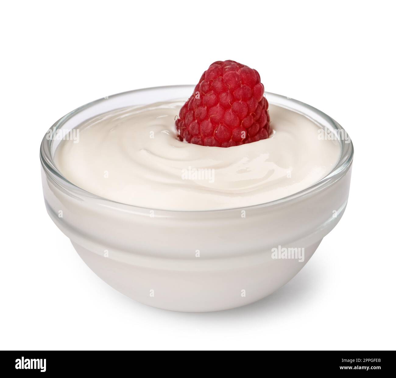 Smooth Raspberry Yogurt Bowl of delicious yogurt with raspberry isolated on white Stock Photo ...