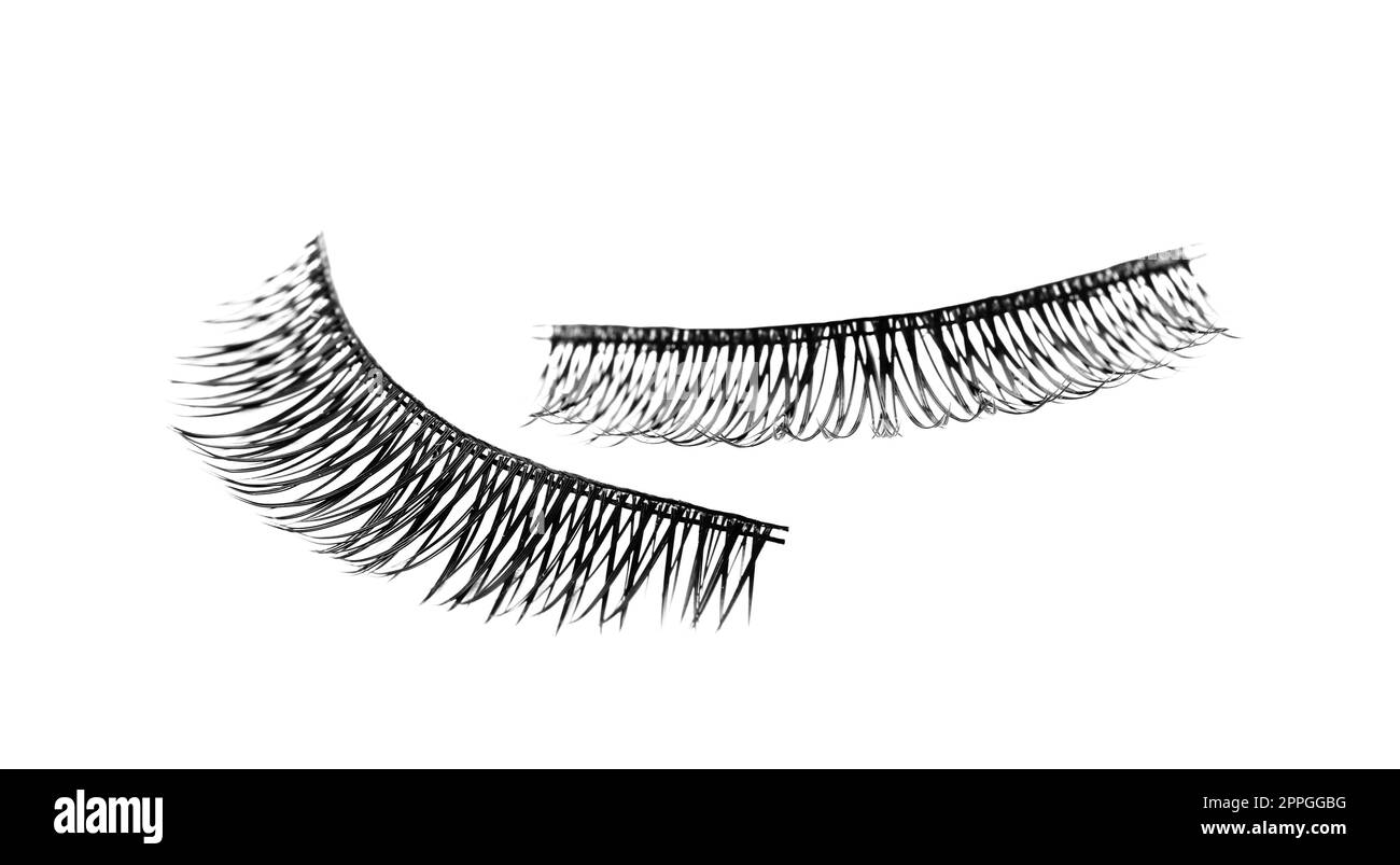Fake eyelashes on white background. Makeup product Stock Photo Alamy