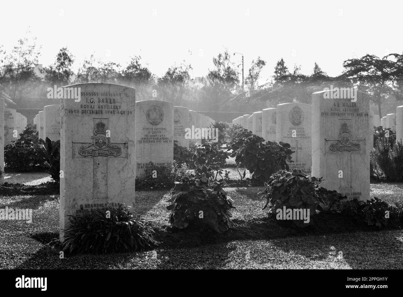 Heliopolis Commonwealth War Cemetery, Cairo, Egypt Stock Photo