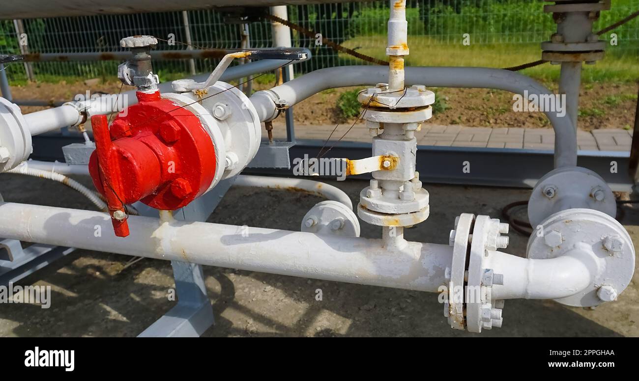 Liquid propane gas station. LPG station for filling liquefied gas into the vehicle tanks. Stock Photo