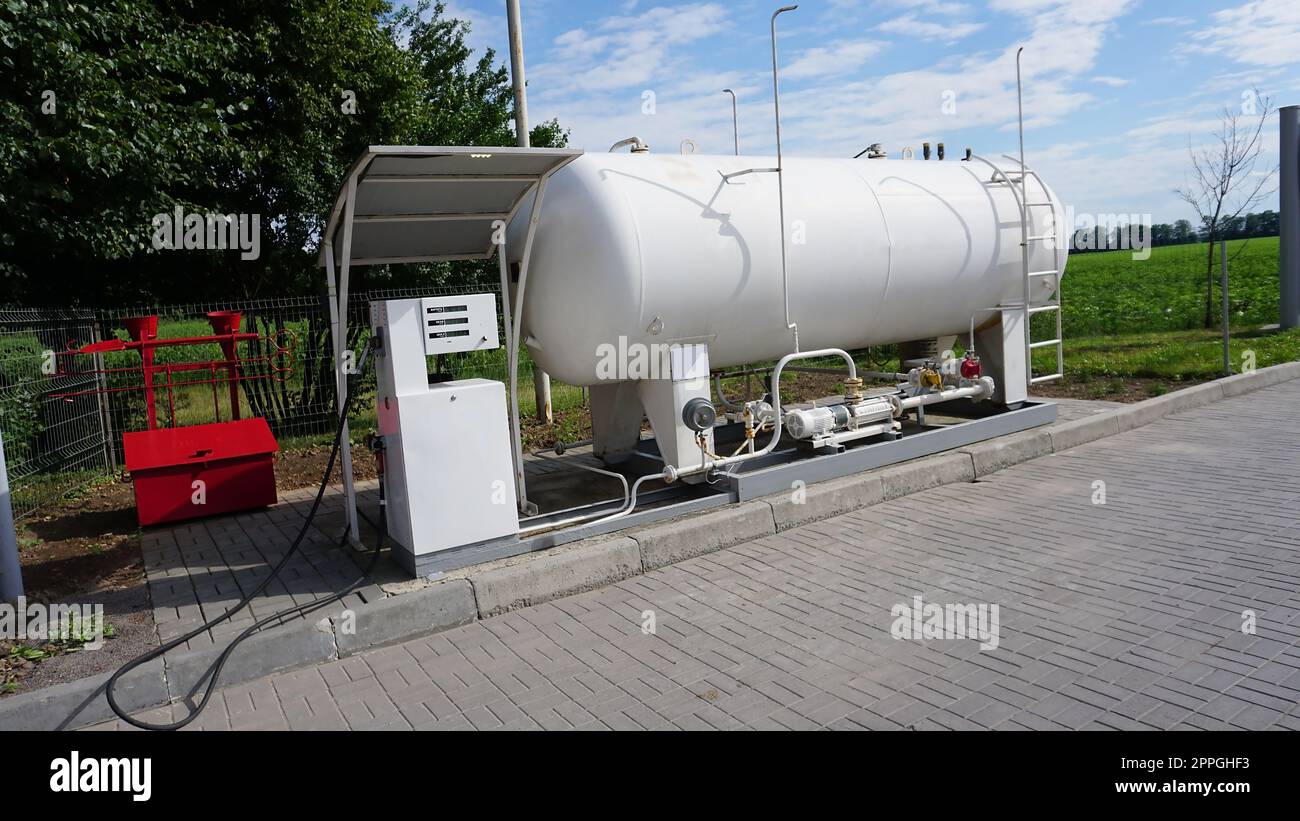 Gas station fuel tank at Ukraine Stock Photo Alamy