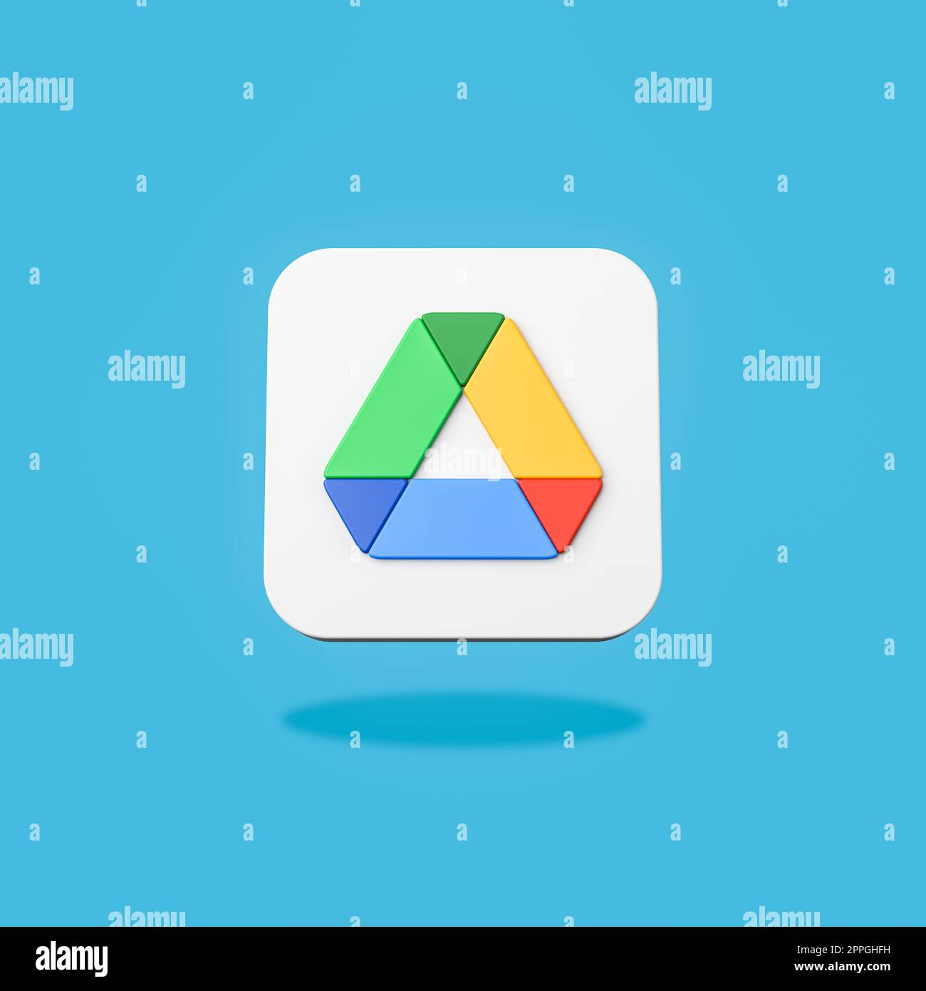 Google Drive App Logo on Flat Blue Background Stock Photo Alamy