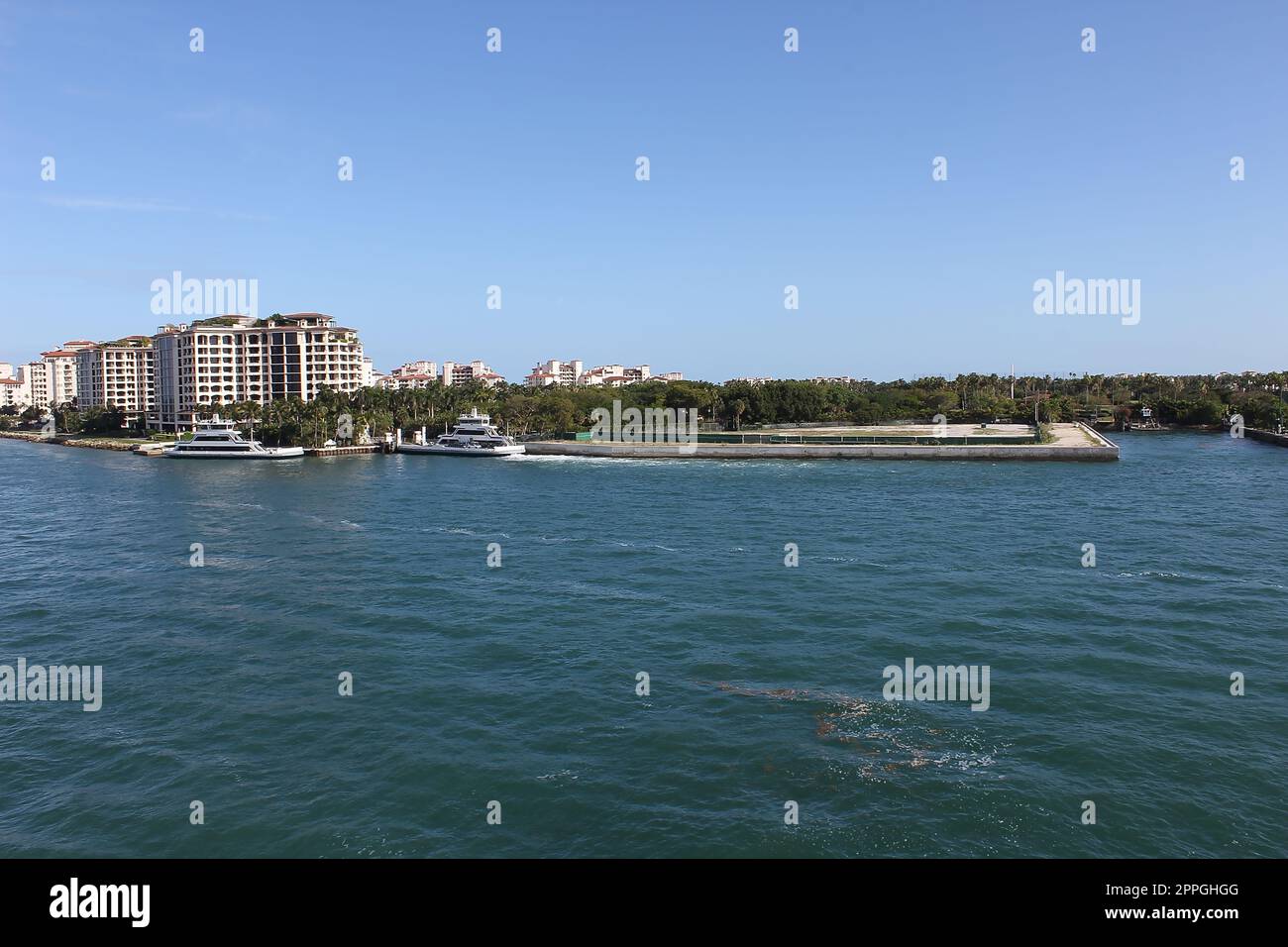 Luxury apartments in port of Miami Stock Photo