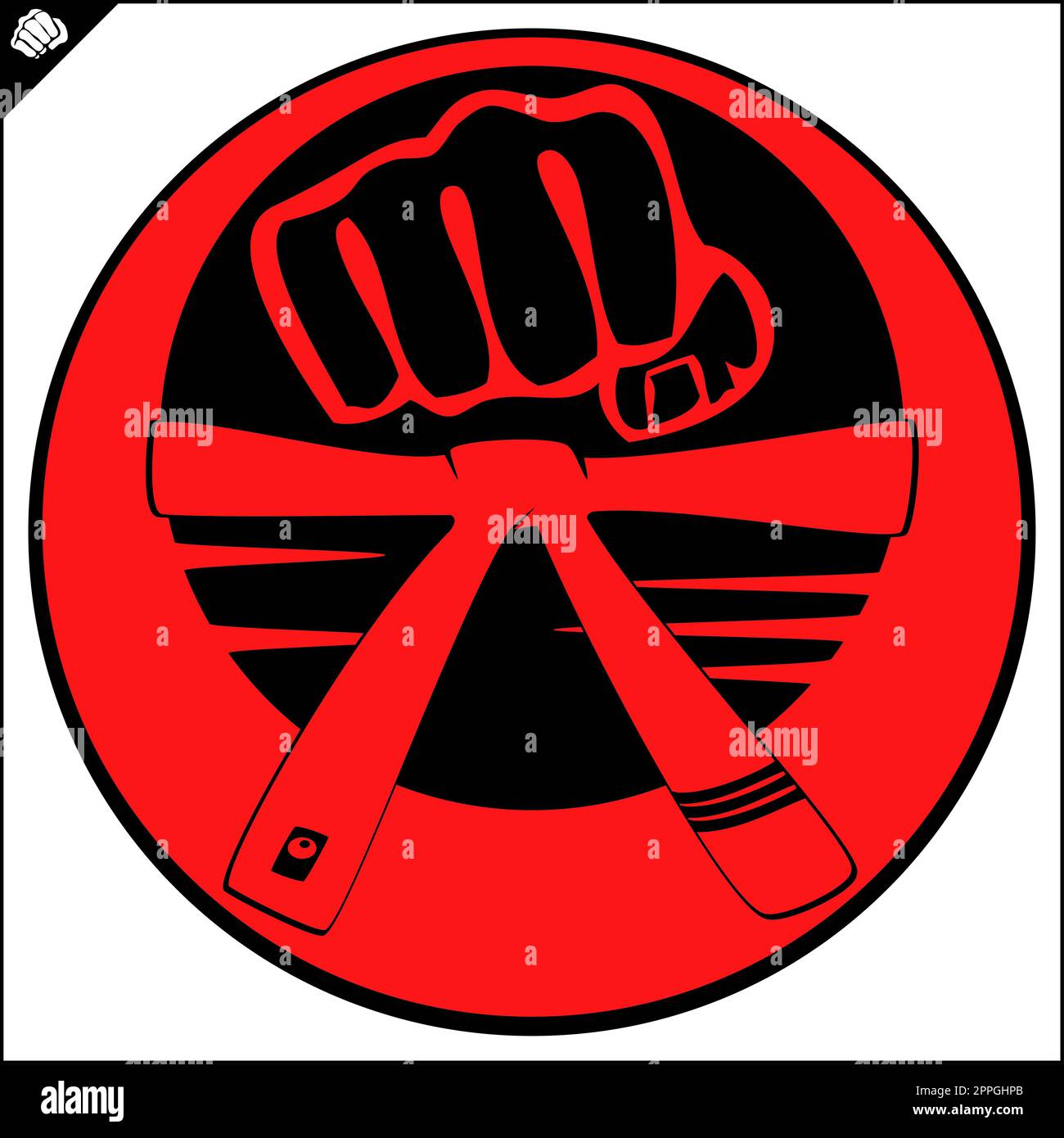 Karate power fist emblem Martial art design Stock Photo Alamy