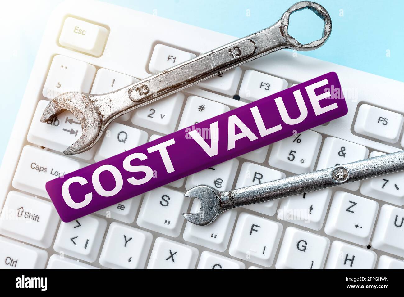 Text sign showing Cost Value. Word Written on The amount that usualy paid for a item you buy or hiring a person -48905 Stock Photo