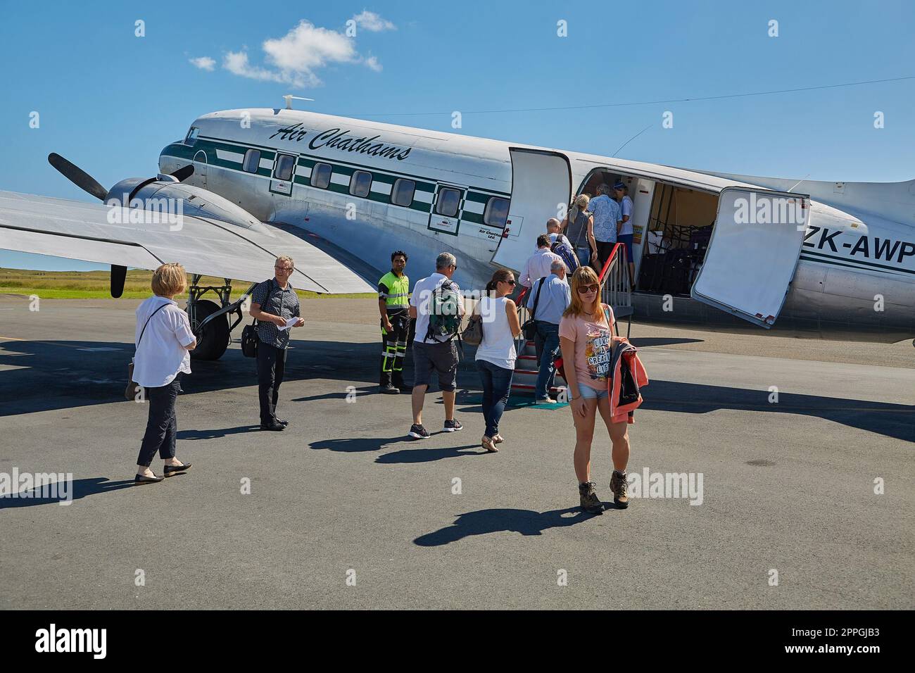 WHAKATANE, NEW ZEALAND MARCH 6, 2016 Air Chathams DC3 at Whakatane