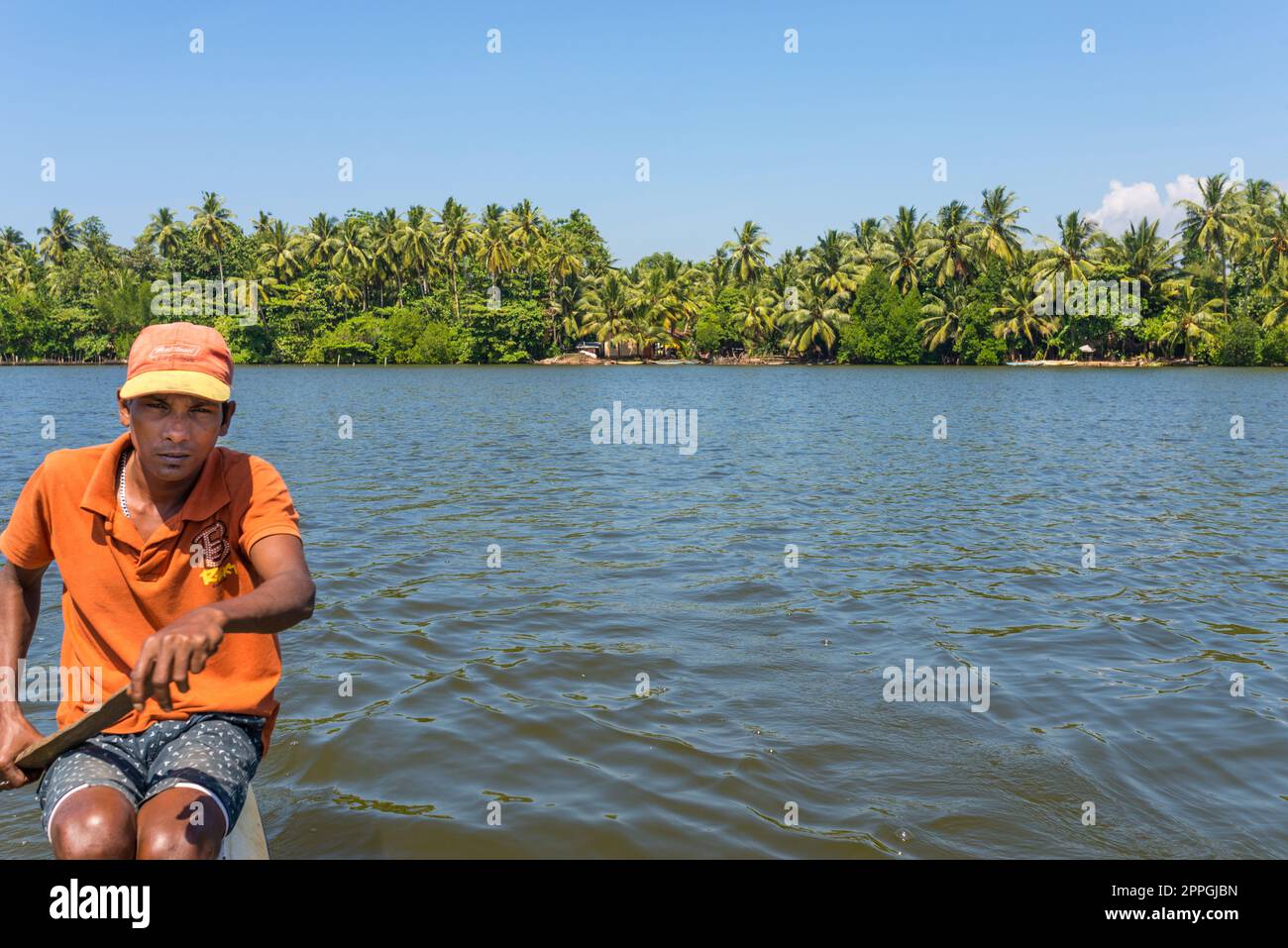 The Hikkaduwa Lake in the north-east of the same touristy town Hikkaduwa in Sri Lanka Stock Photo