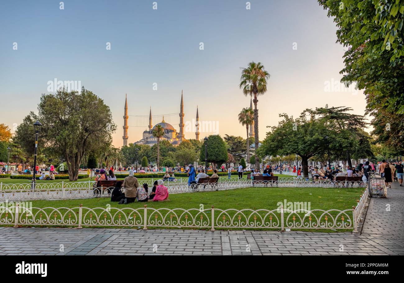 people resting in Sultan Ahmed park Istanbul, Turkey Stock Photo - Alamy