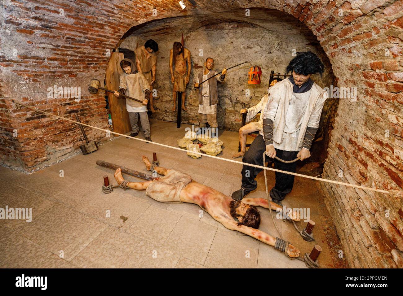The torture chamber of Hunedoara in Romania Stock Photo