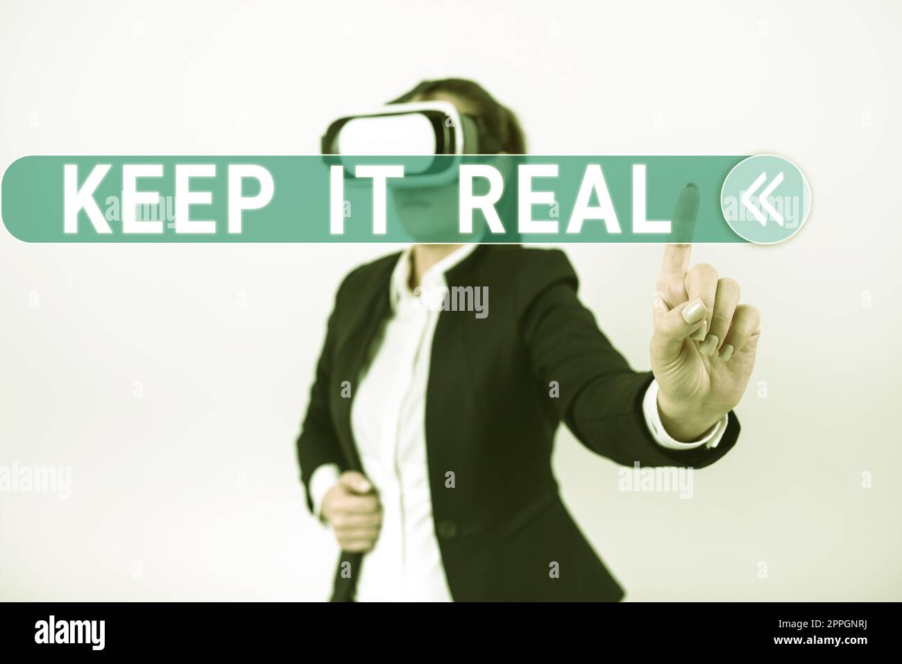 Text caption presenting Keep It Real. Concept meaning Be yourself honest authentic genuine tell the truth always Doctor Pointing Pen On And Presenting Important Information. Stock Photo