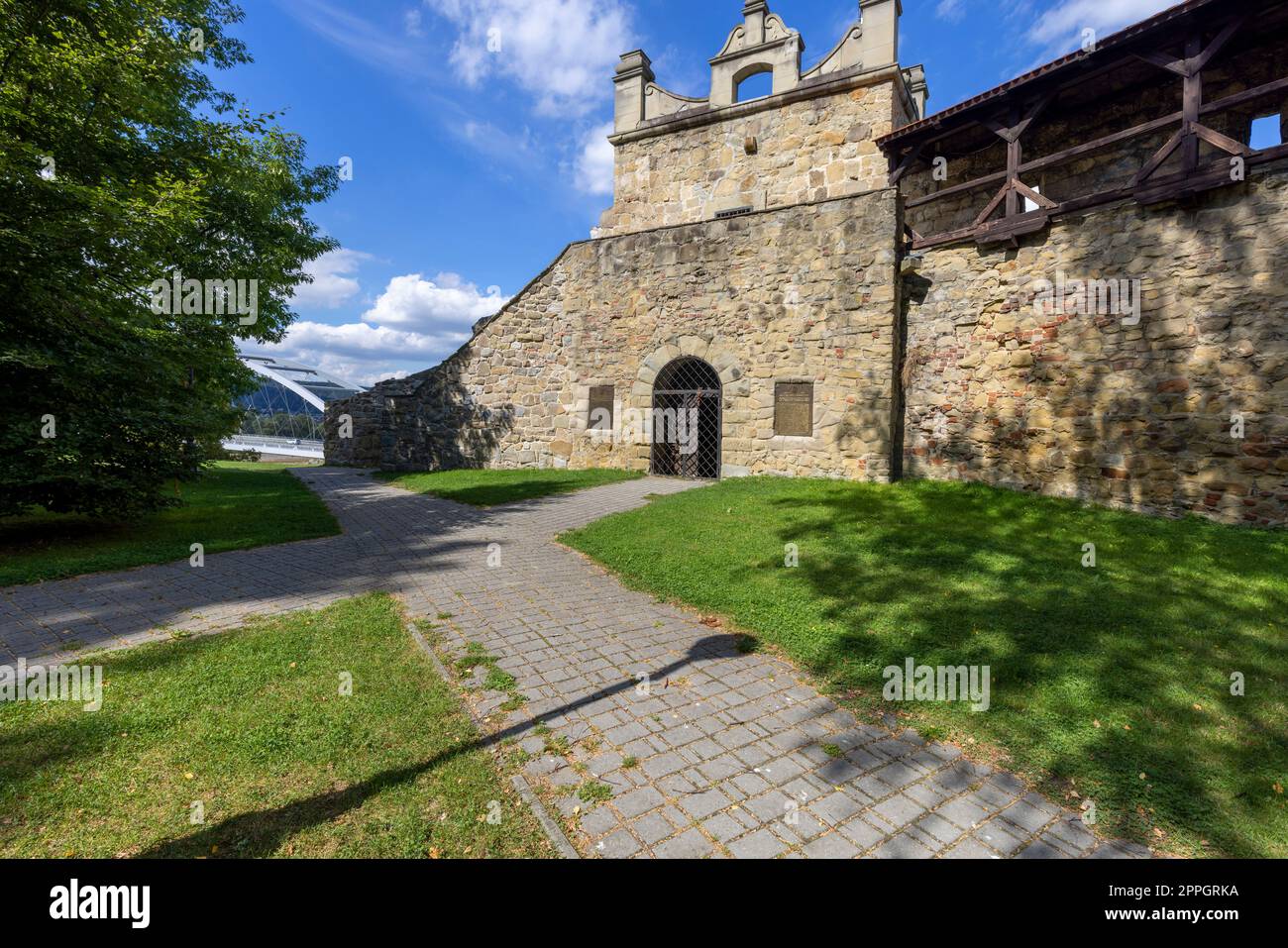 Medieval Nowy Sacz Castle on the Dunajec River, Nowy Sacz, Poland Stock ...