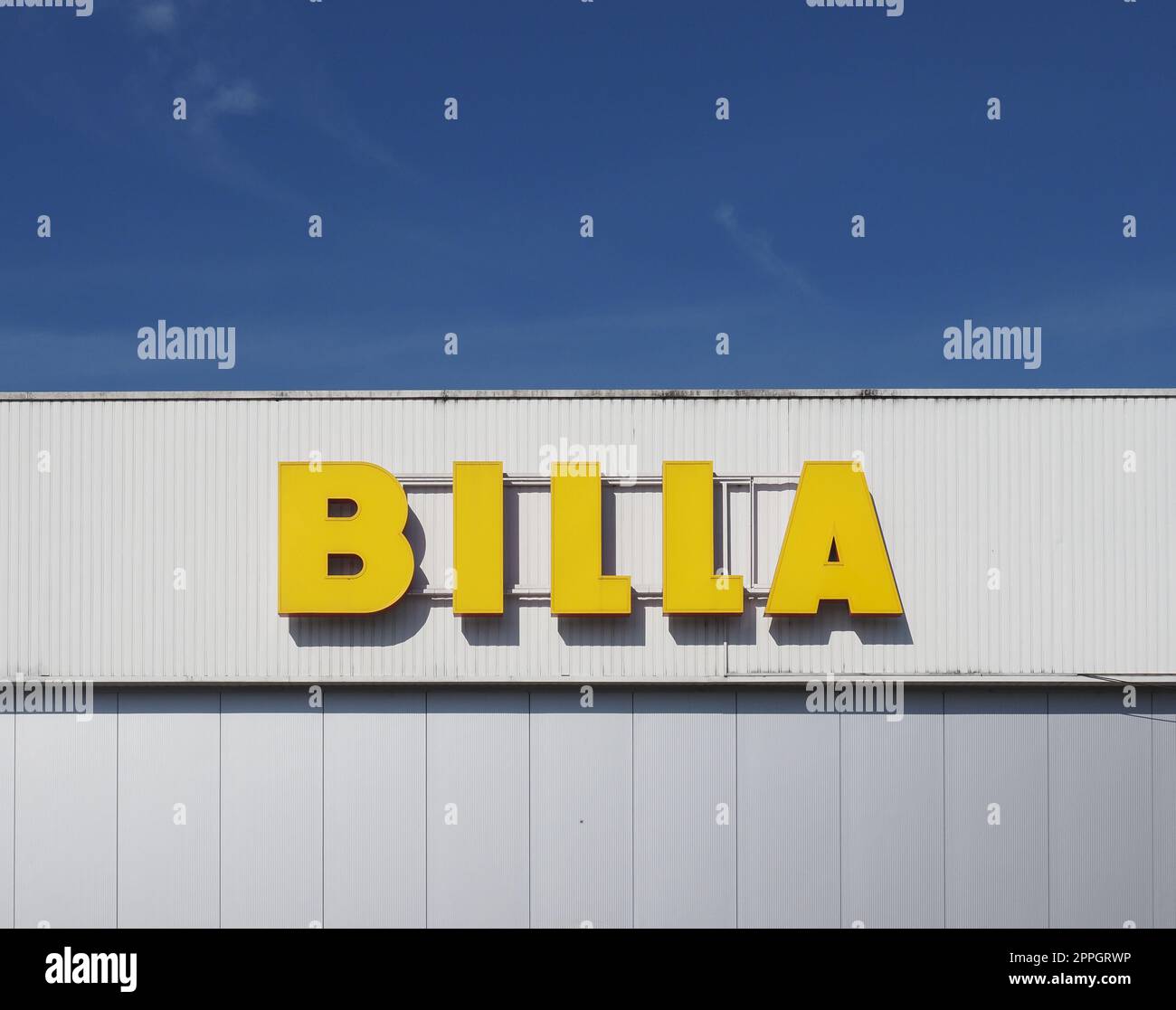 BRNO, CZECH REPUBLIC - CIRCA SEPTEMBER 2022: Billa storefront sign ...