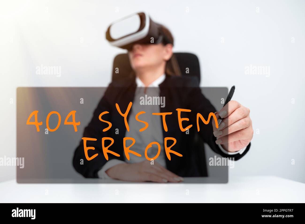 Conceptual caption 404 System Errormessage appears when website is down and cant be reached. Internet Concept message appears when website is down and cant be reached Stock Photo