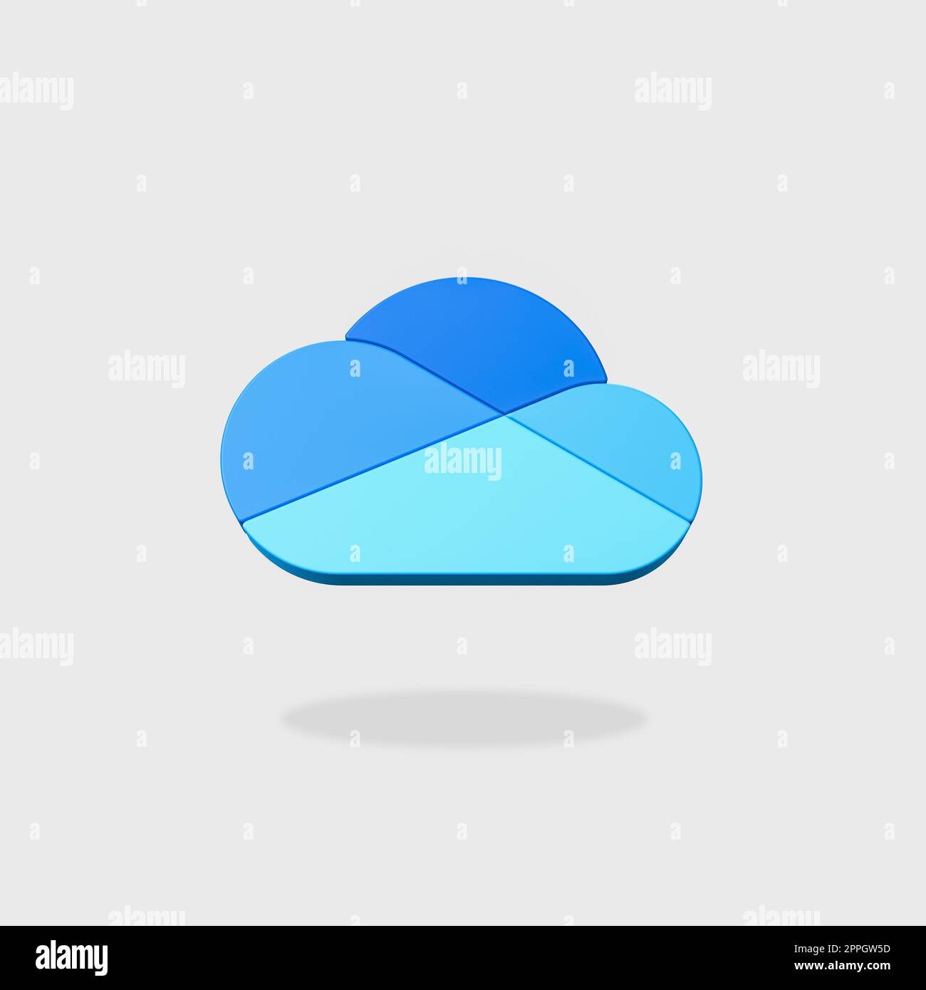 Microsoft Onedrive Logo 3D Shape Isolated on Flat Light Gray Background ...