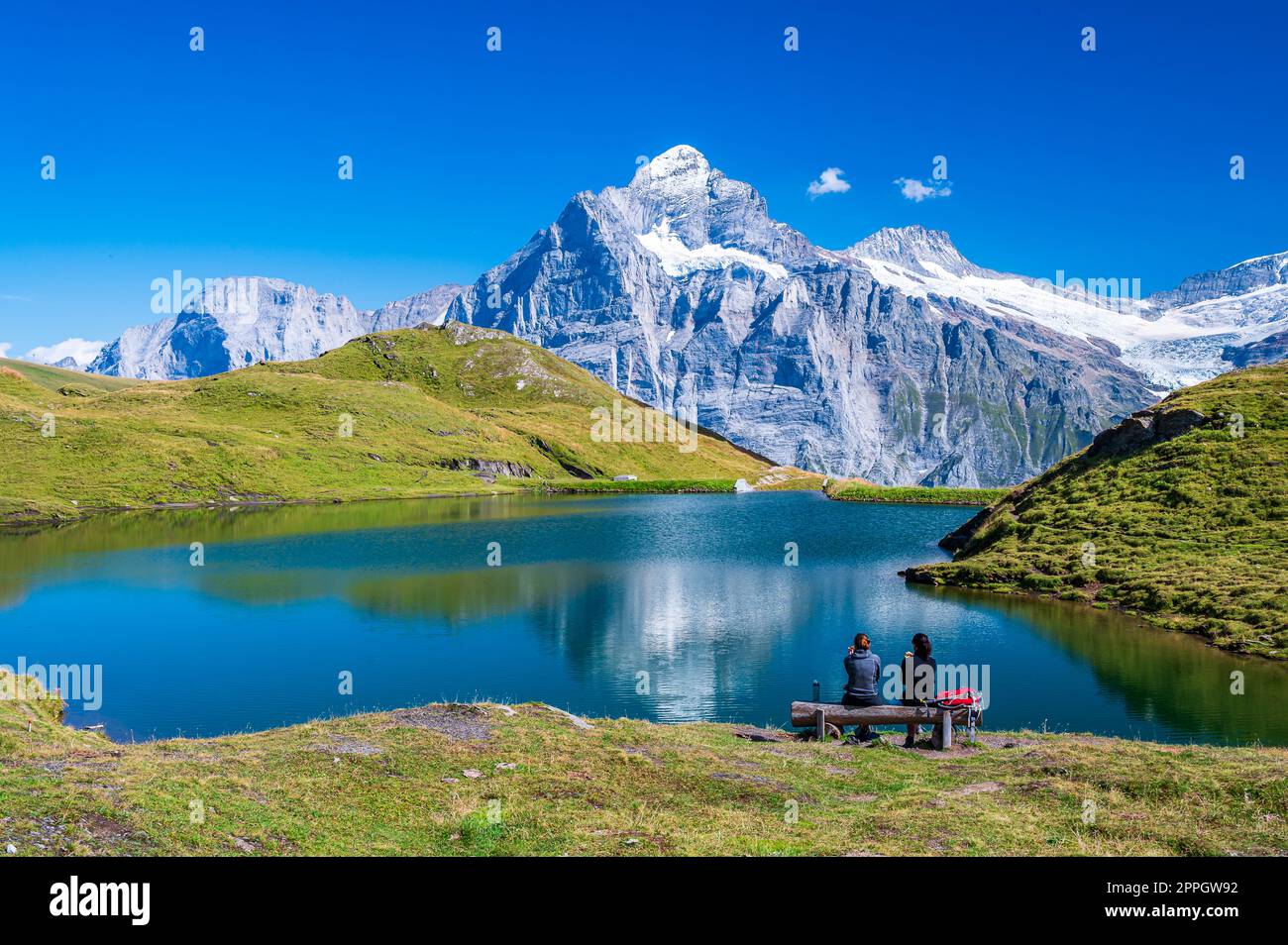 Bachalpsee in Bernese Oberland Stock Photo