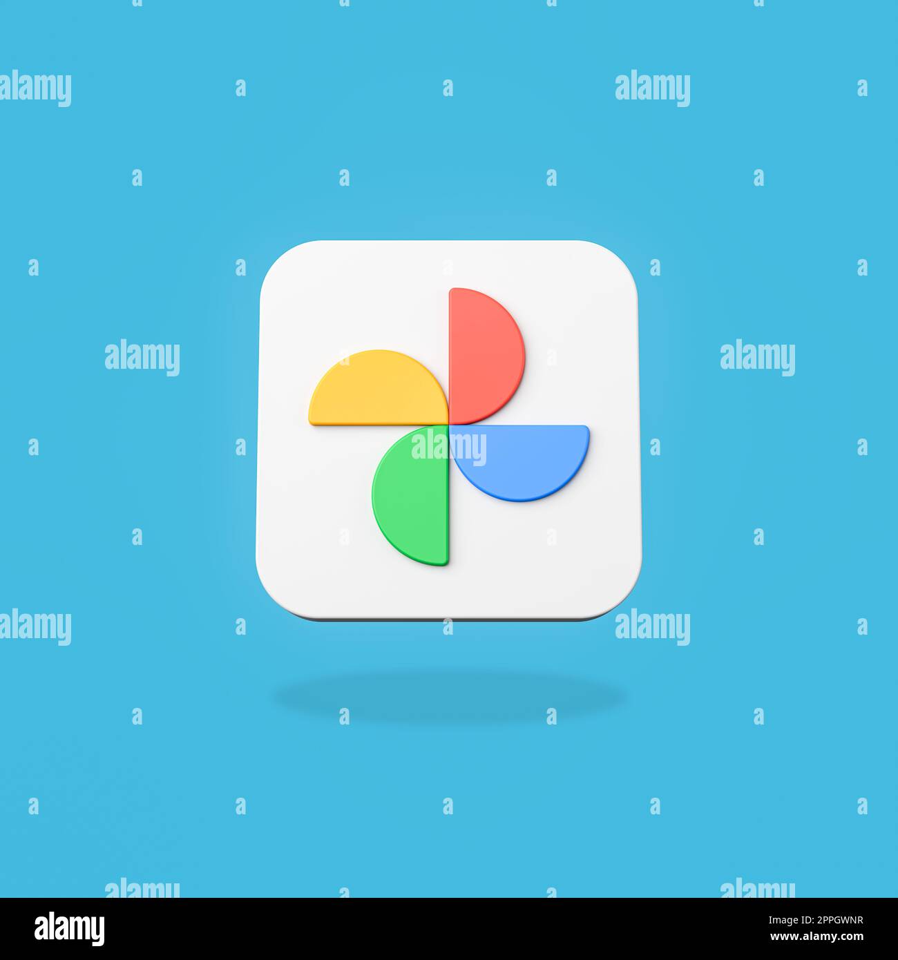 Google Photos App Icon on Flat Blue Background Stock Photo Alamy