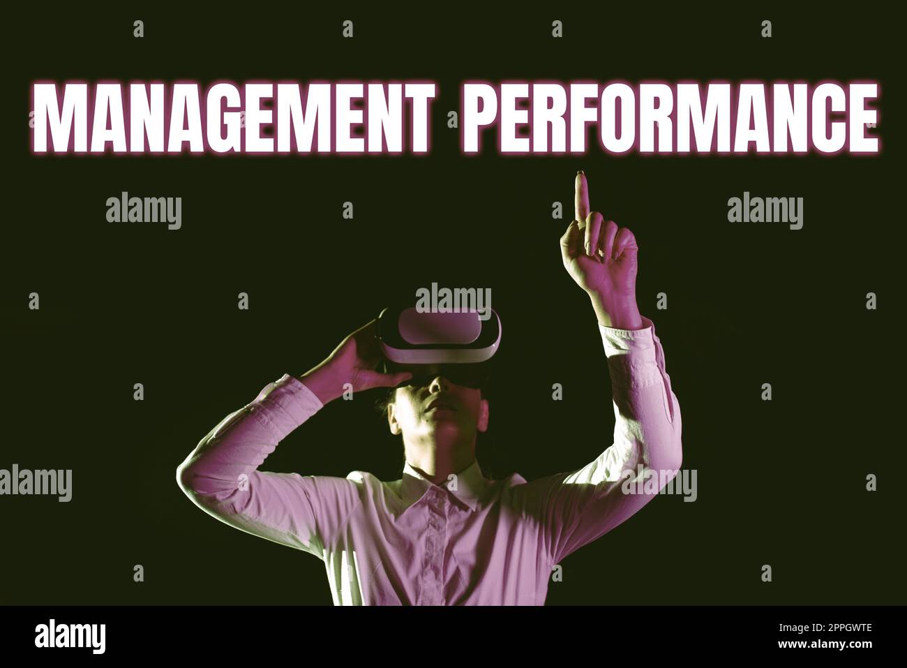 Conceptual caption Management Performance. Concept meaning feedback on Managerial Skills and Competencies Stock Photo