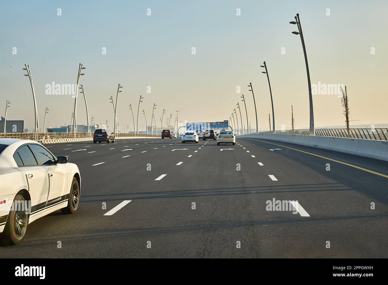 Highway driving in Dubai with many lanes Stock Photo Alamy