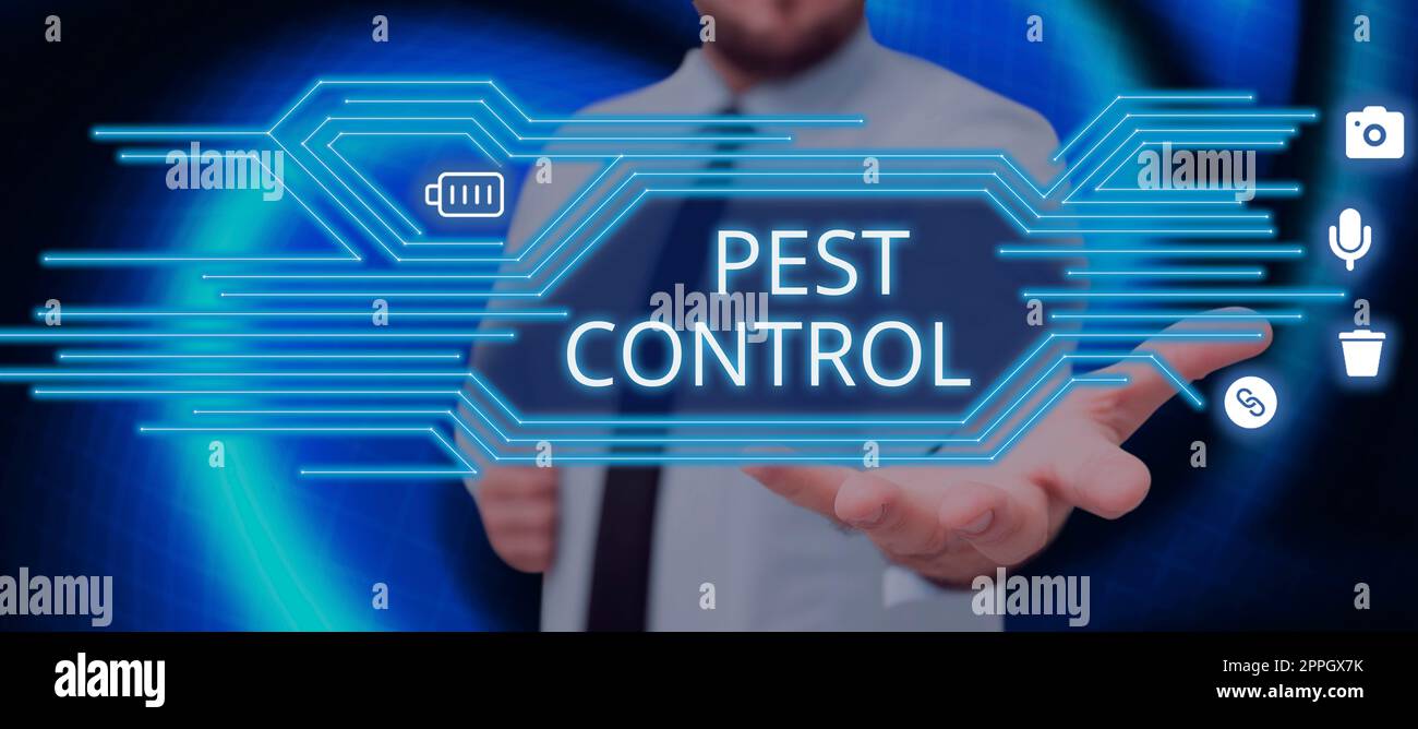 Text caption presenting Pest Control. Word Written on Killing ...