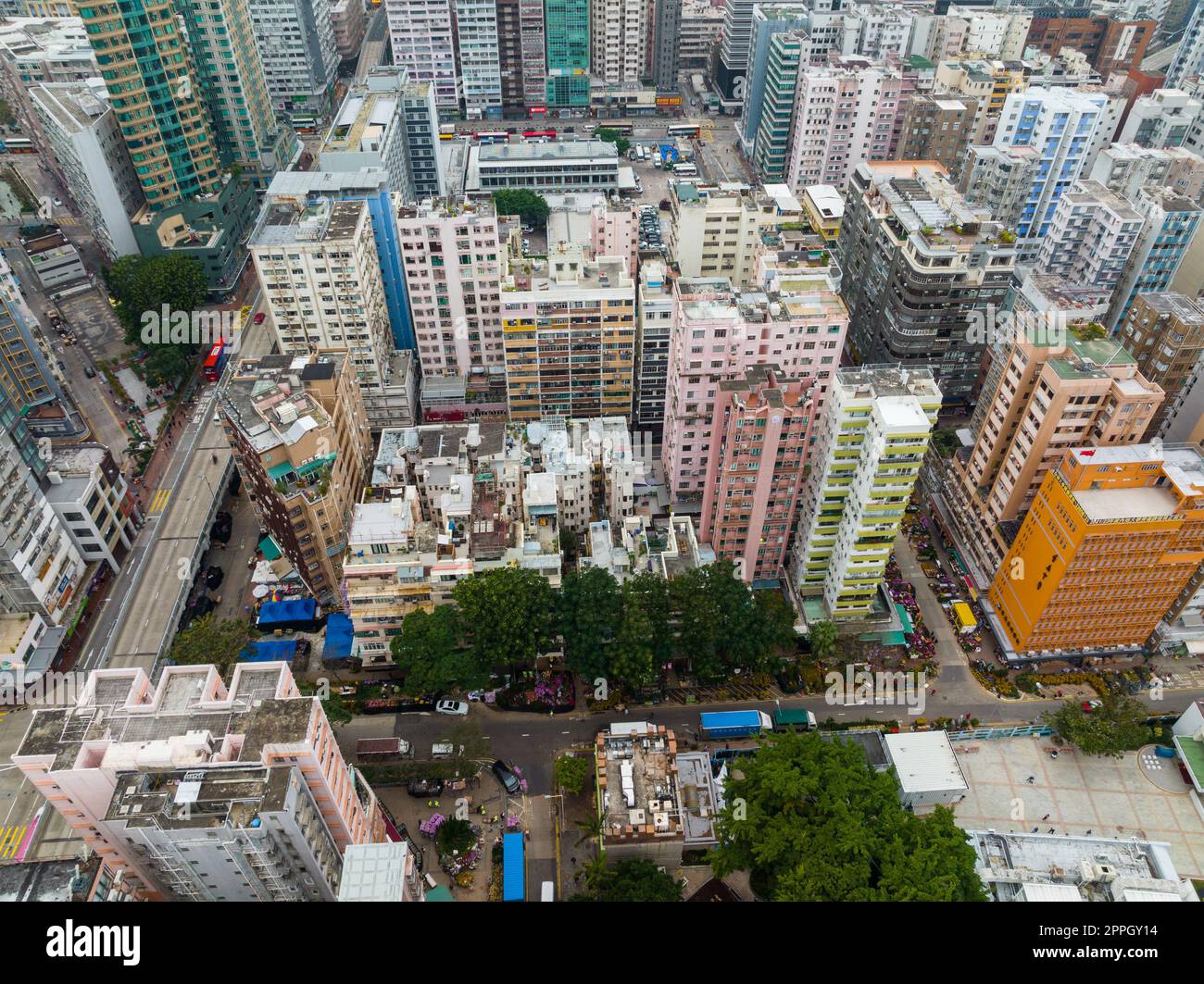 Prince Edward, Hong Kong, 18 January 2022 Top view of Hong Kong city