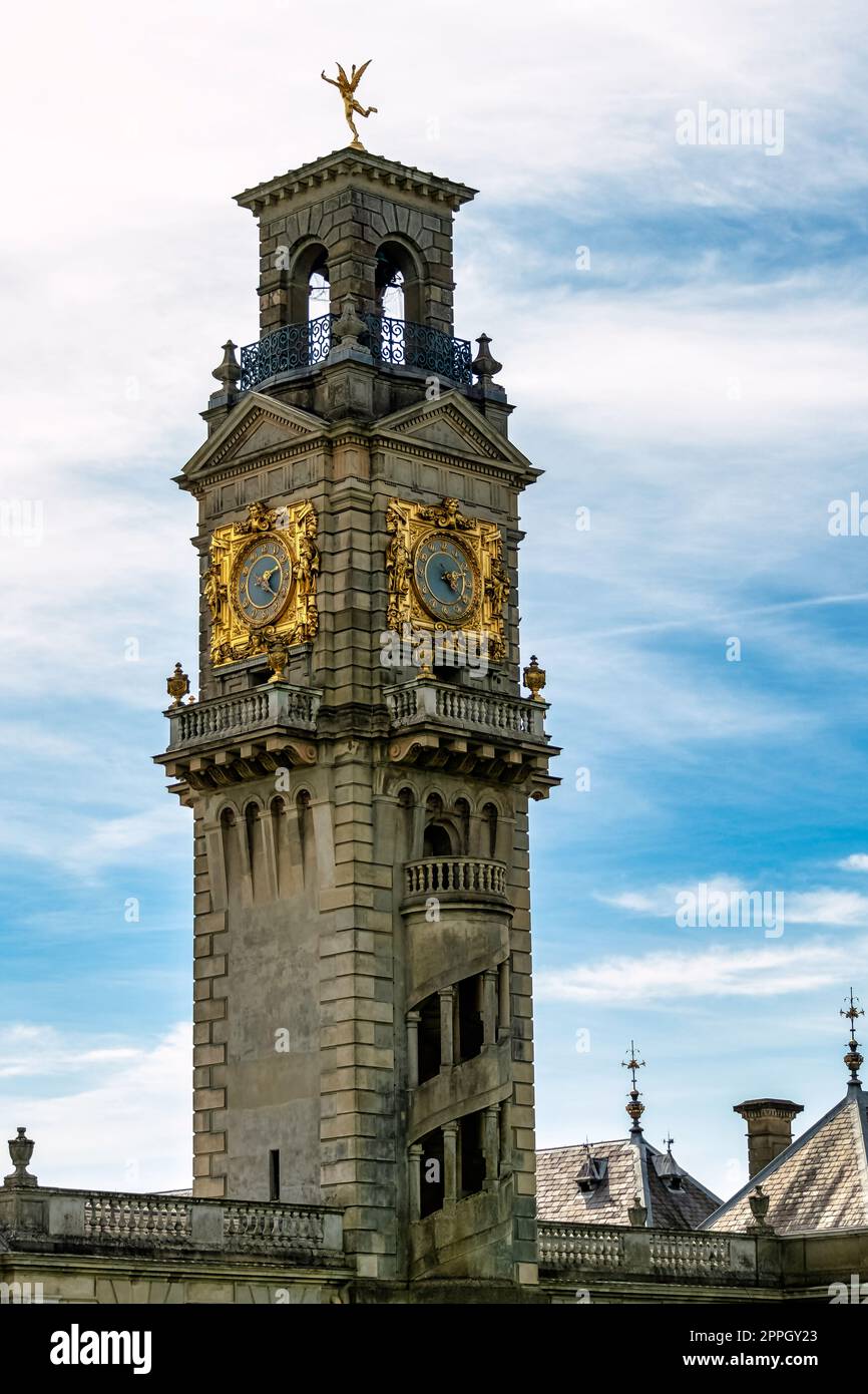 Cliveden Water Tower known as Clock Tower in Taplow, Backinghamshire, United Kingdom Stock Photo