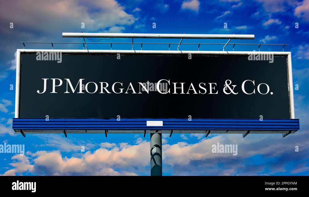 Advertisement billboard displaying logo of Chase & Co Stock Photo Alamy