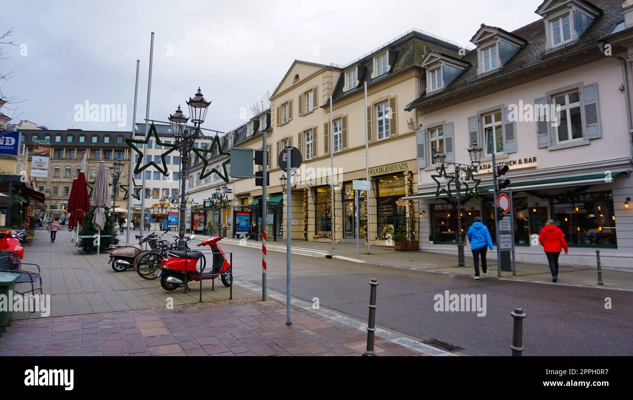 Historic buildings at the famous old town of BadenBaden Stock Photo