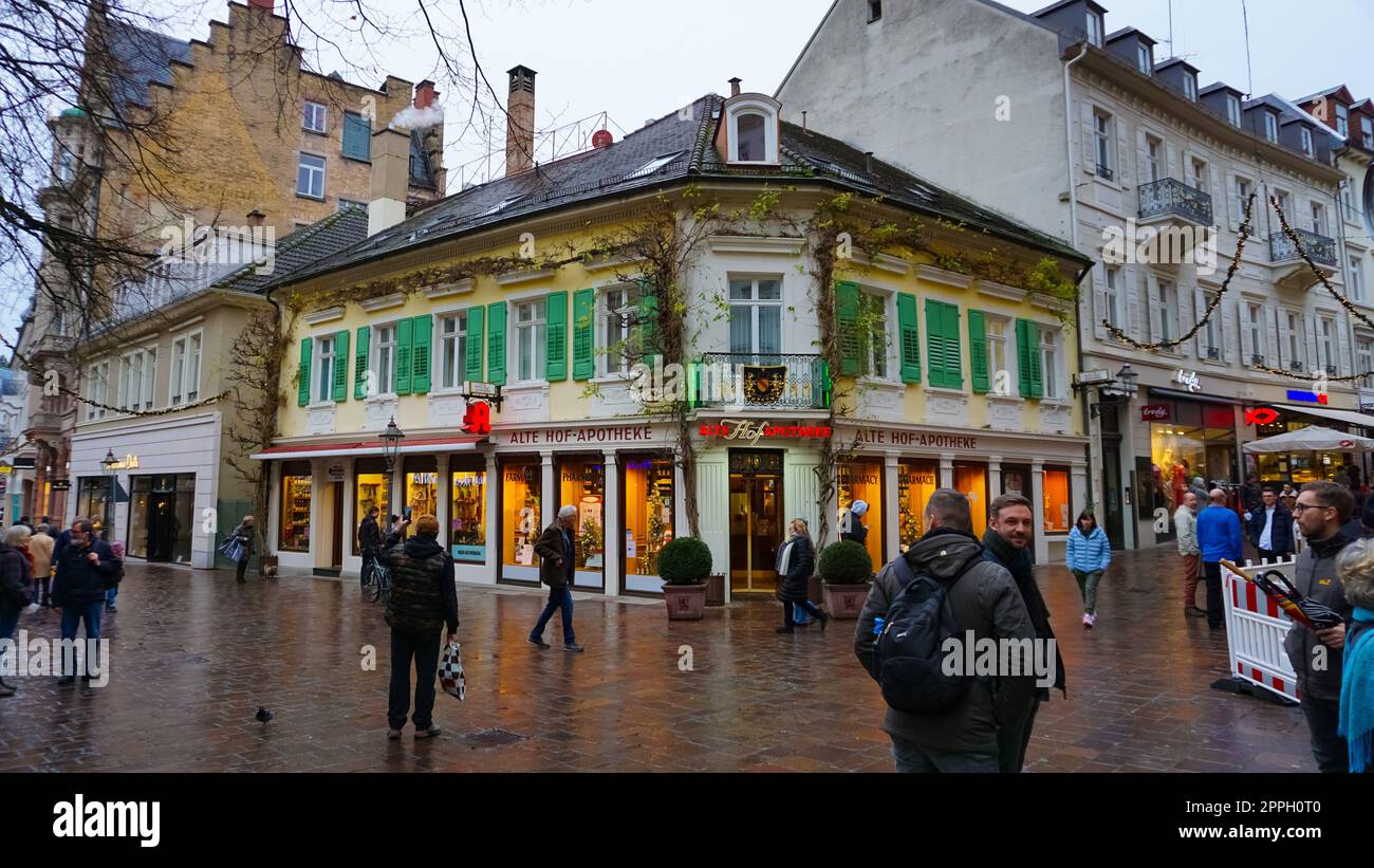 Historic buildings at the famous old town of BadenBaden Stock Photo