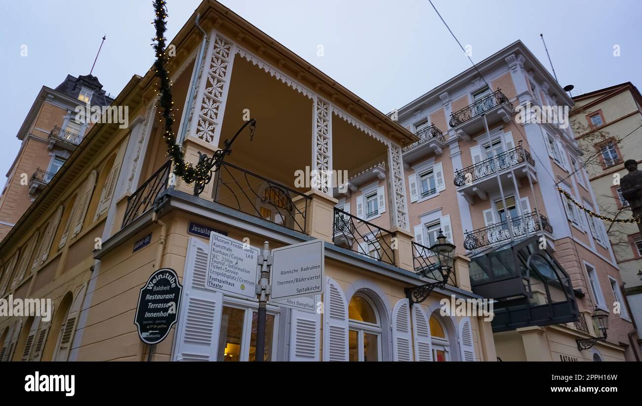 Historic buildings at the famous old town of BadenBaden Stock Photo