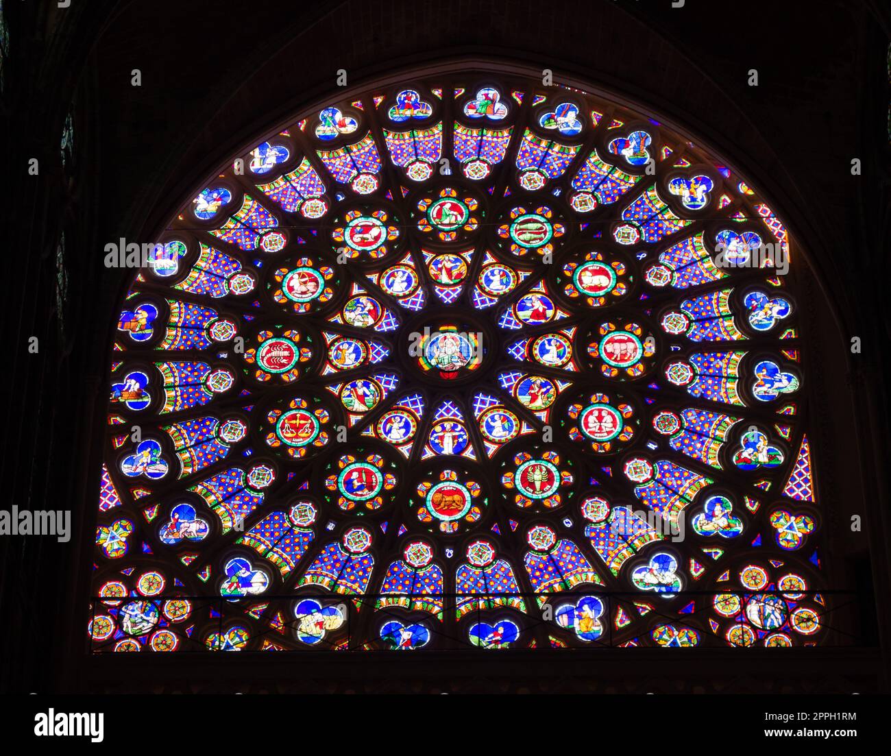Stained glass in Basilica of SaintDenis Stock Photo Alamy