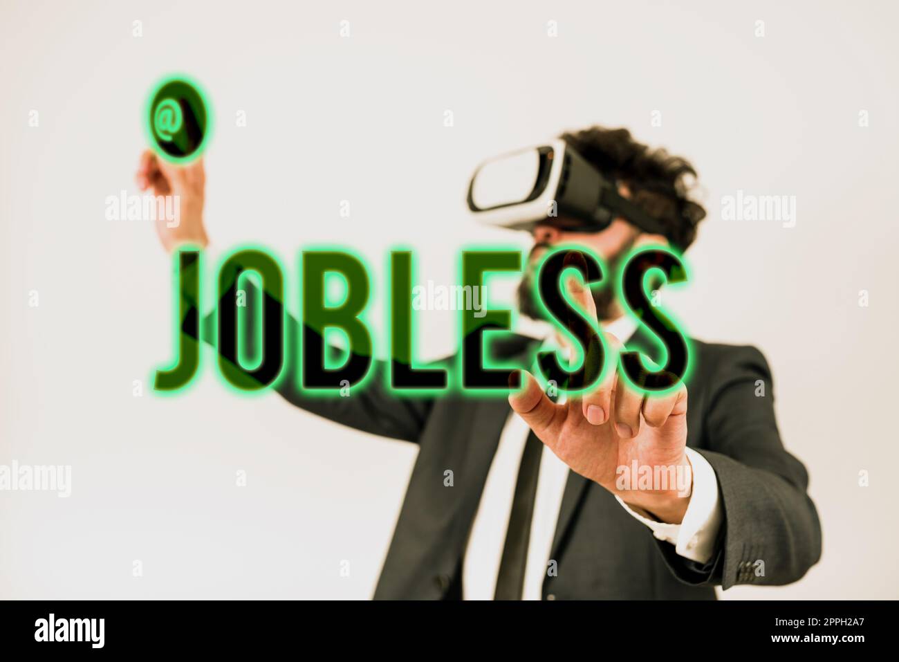 Handwriting text Jobless. Business approach unemployed person looking for a work recruitment Stock Photo