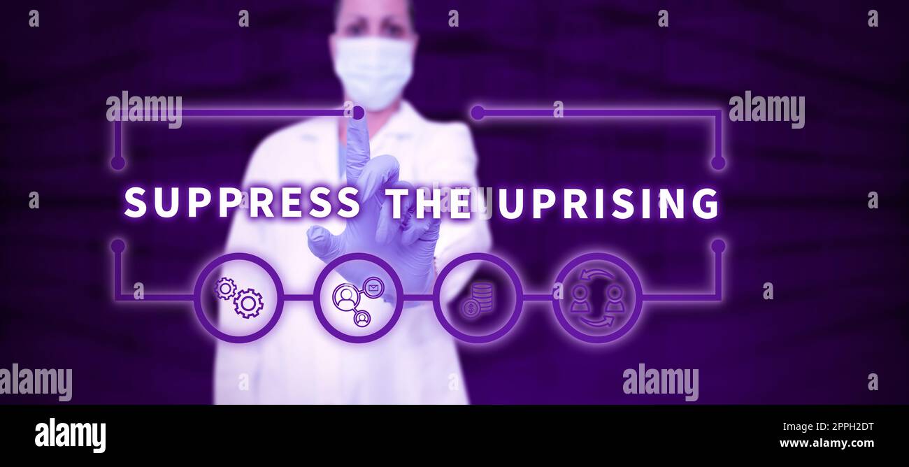 Conceptual display Suppress The Uprising. Business approach Invading ...