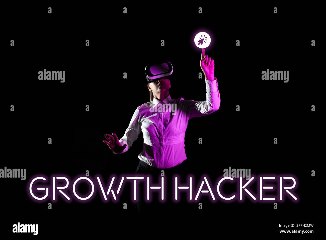 Handwriting text Growth Hacker. Business approach generally to acquire as many users or customers as possible Stock Photo