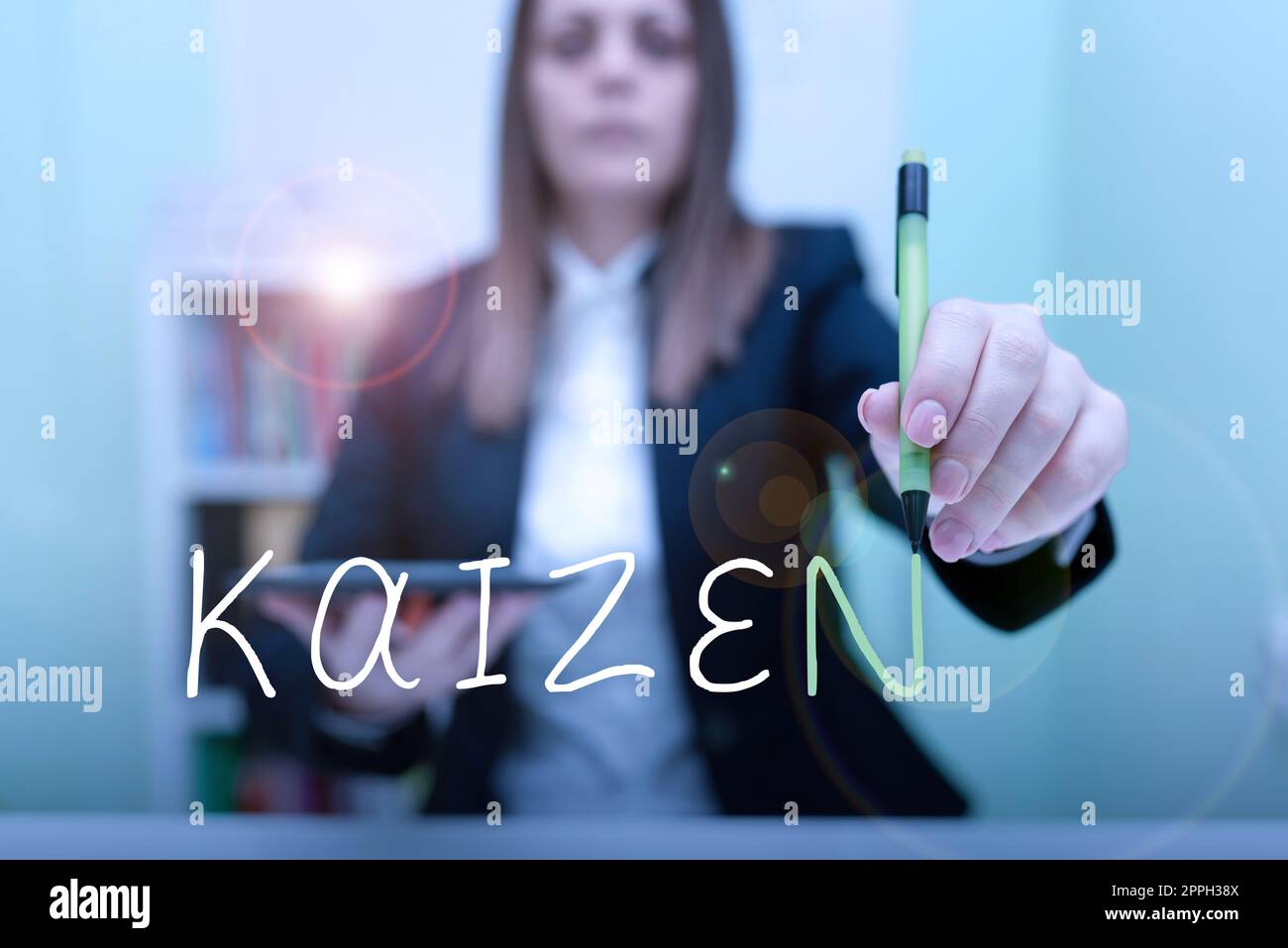 Writing displaying text Kaizen. Word for a Japanese business philosophy of improvement of working practices Stock Photo