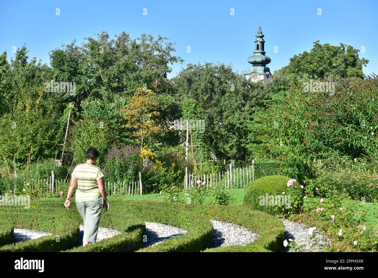 Court garden of Seitenstetten Abbey in Lower Austria Stock Photo