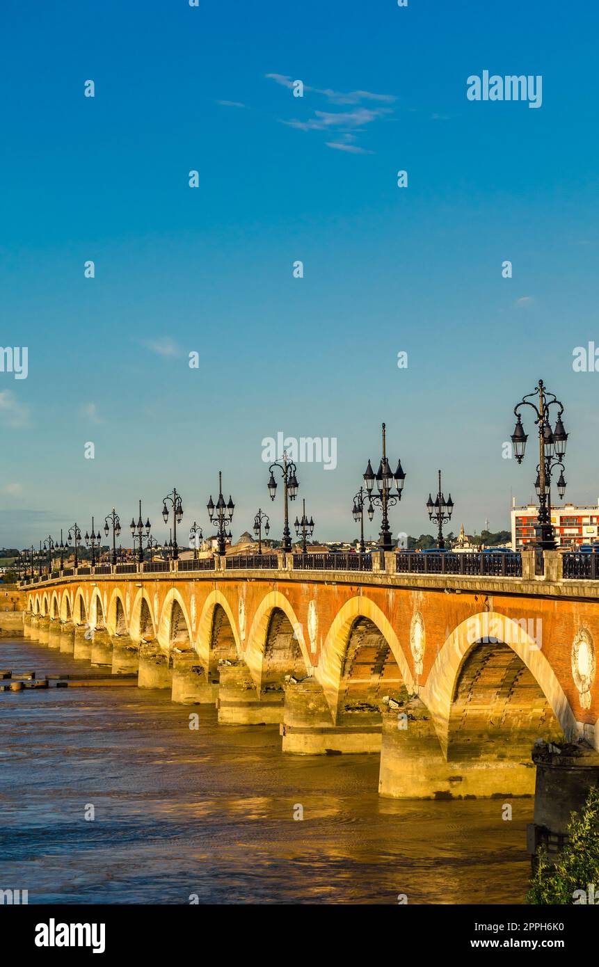 Stone bridge in Bordeaux, France Stock Photo - Alamy