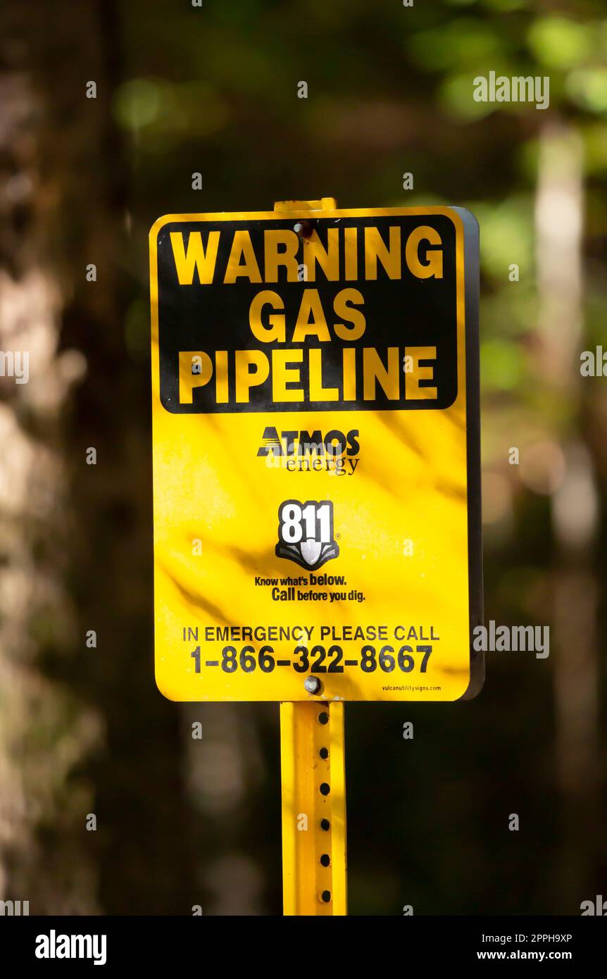 Pipeline Warning Sign Stock Photo