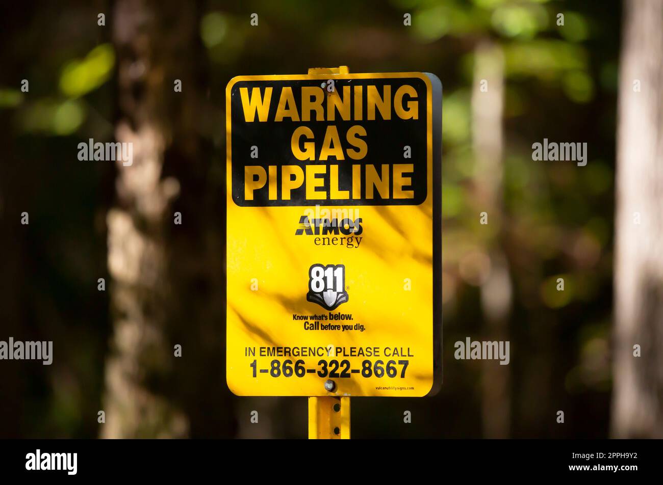 Pipeline Warning Sign Stock Photo