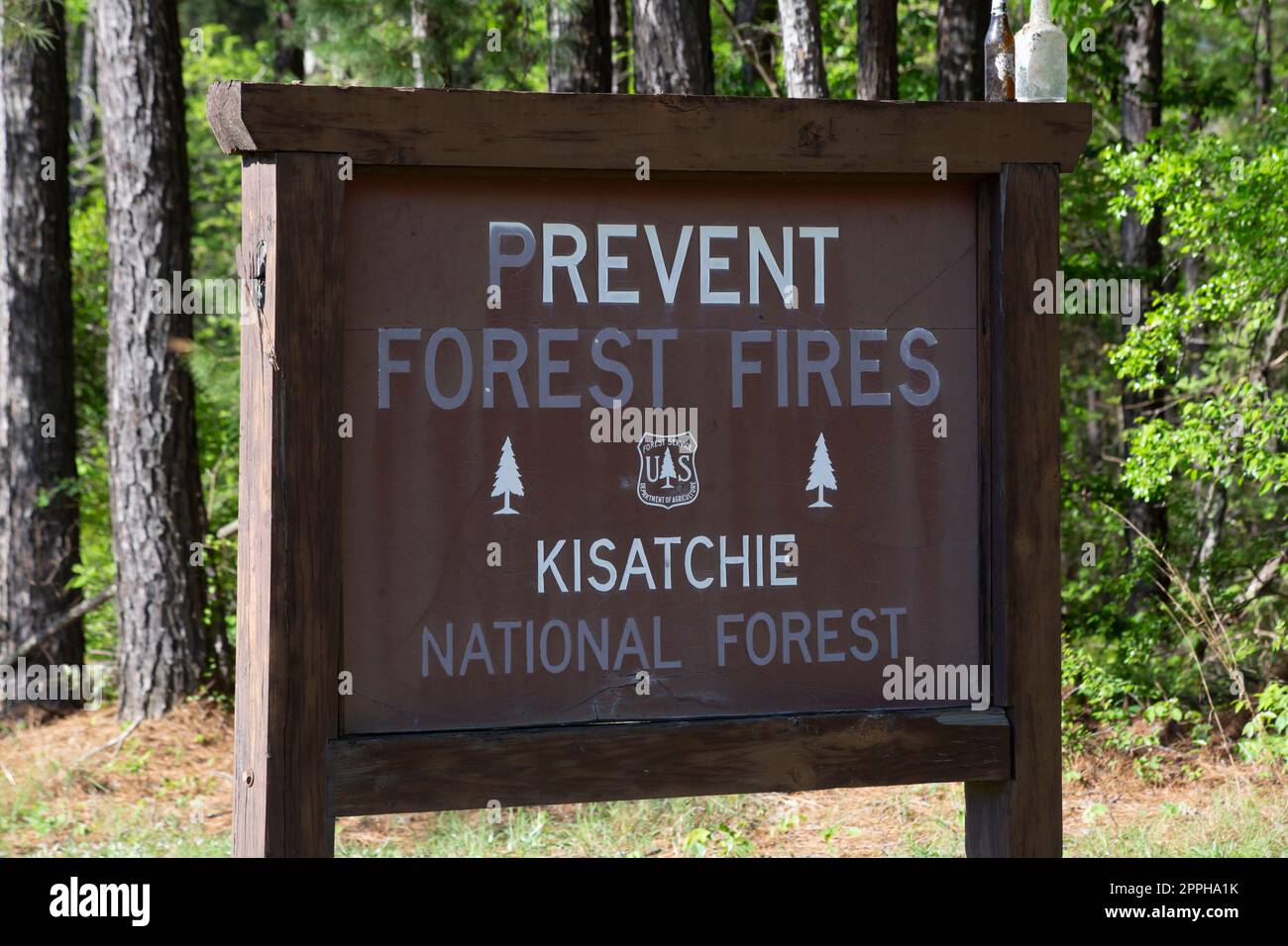 PREVENT FOREST FIRES SIGN, CATAHOULA RANGER DISTRICT OF THE KISATCHIE