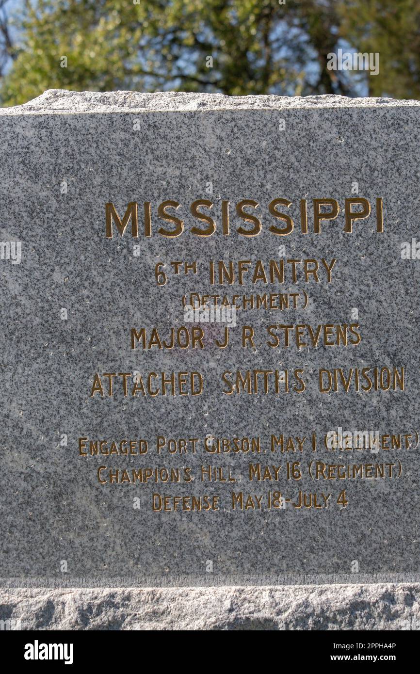 Mississippi 6th Infantry sign Vicksburg Stock Photo