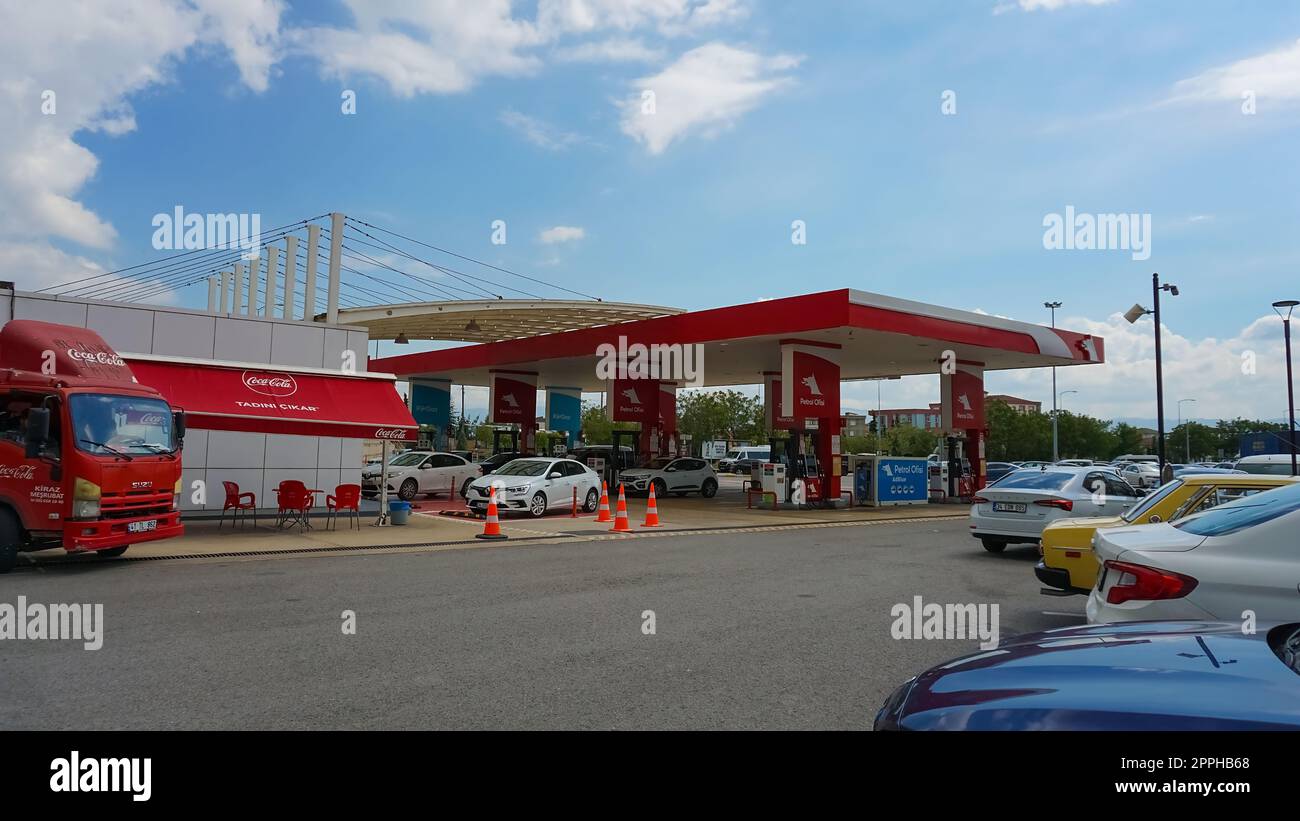 Marmaris, Turkey - September 23, 2022: Petrol Ofisi gasoline station Stock Photo