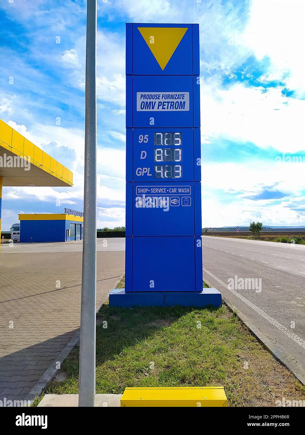 Bacau, Romania - September 11, 2022: OMV gas station Stock Photo