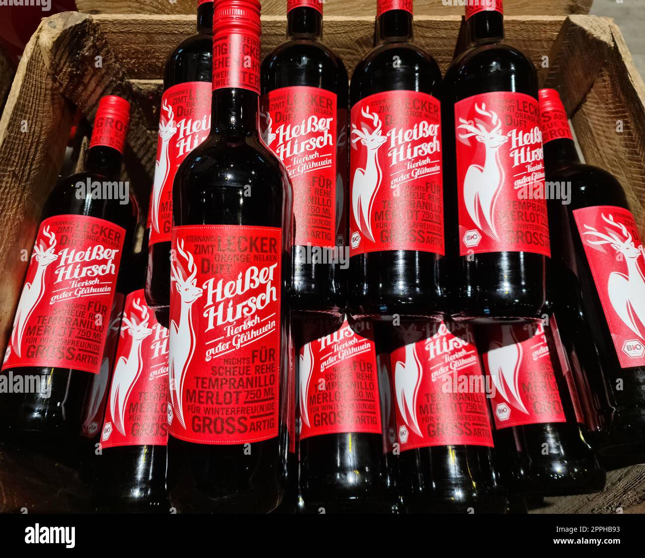 Kiel, Germany 16. October 2022 Numerous bottles of Christmas punch