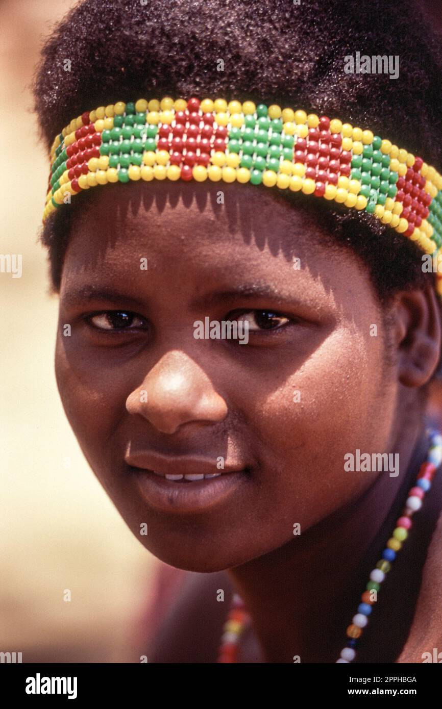 Zulu people at the Shakaland Zulu Village, Nkwalini Valley, Kwazulu