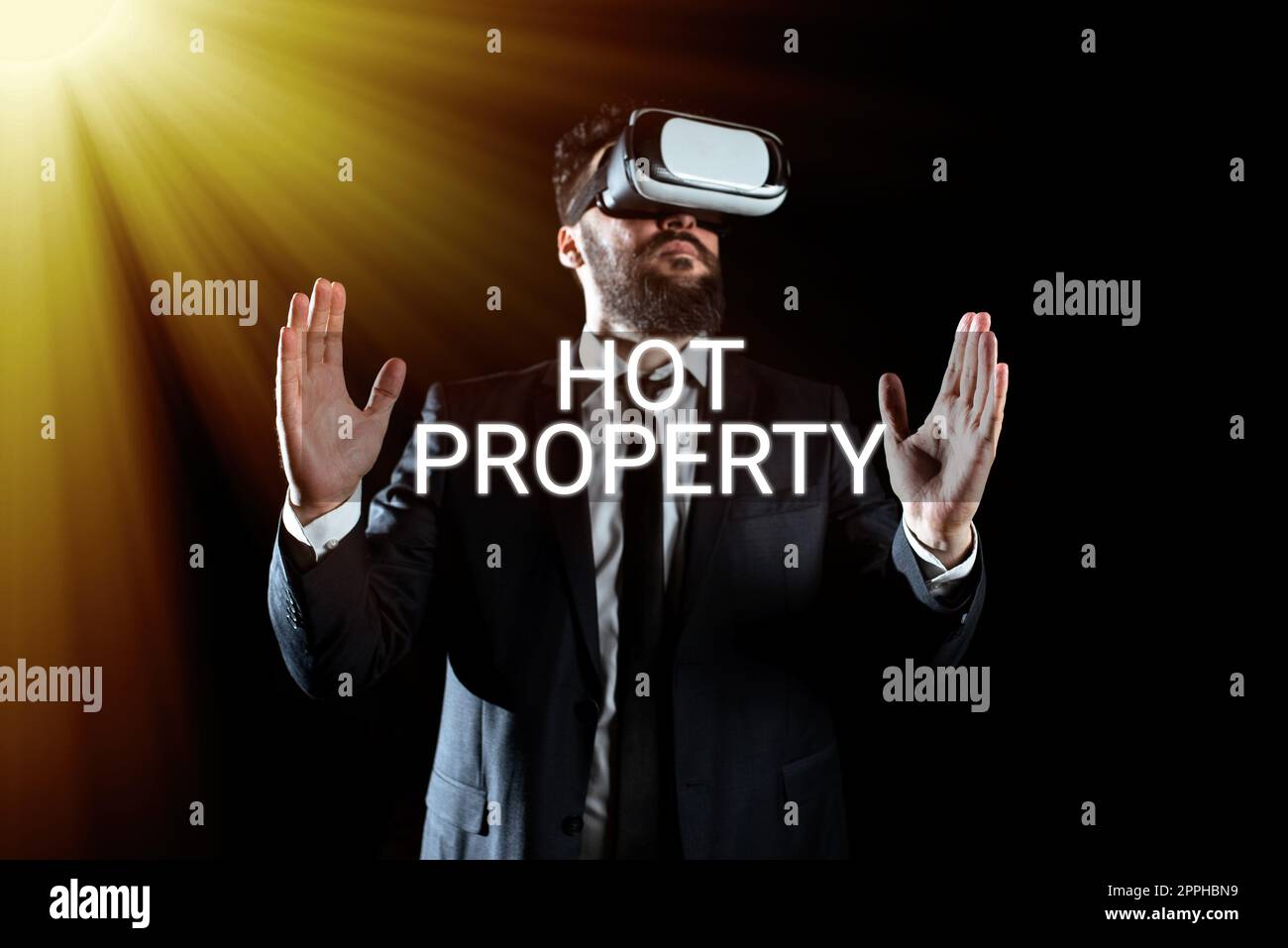 Conceptual caption Hot Property. Business idea Something which is sought after or is Heavily Demanded Stock Photo