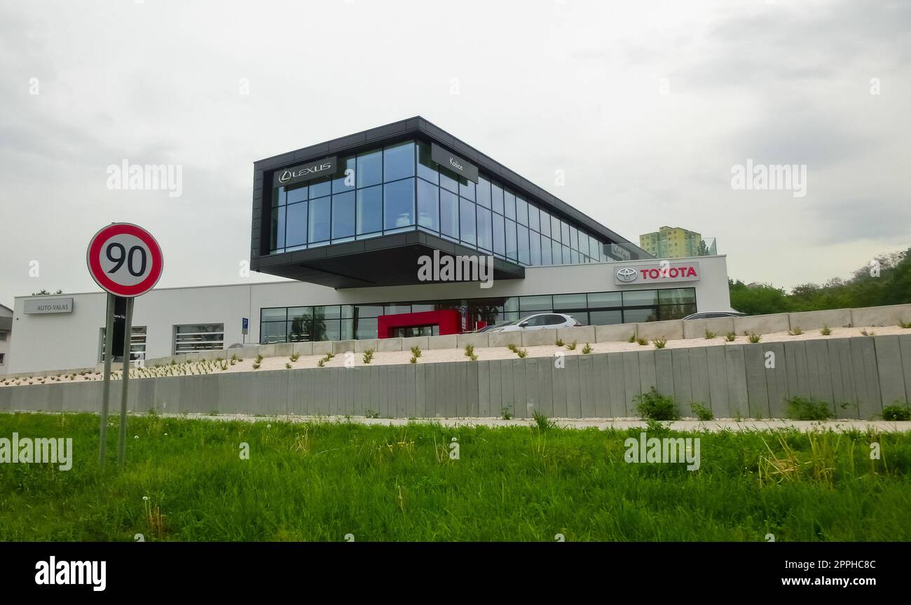 Exterior view of Lexus dealership in Slovakia. Lexus is the luxury vehicle division of the Japanese automaker Toyota. Stock Photo