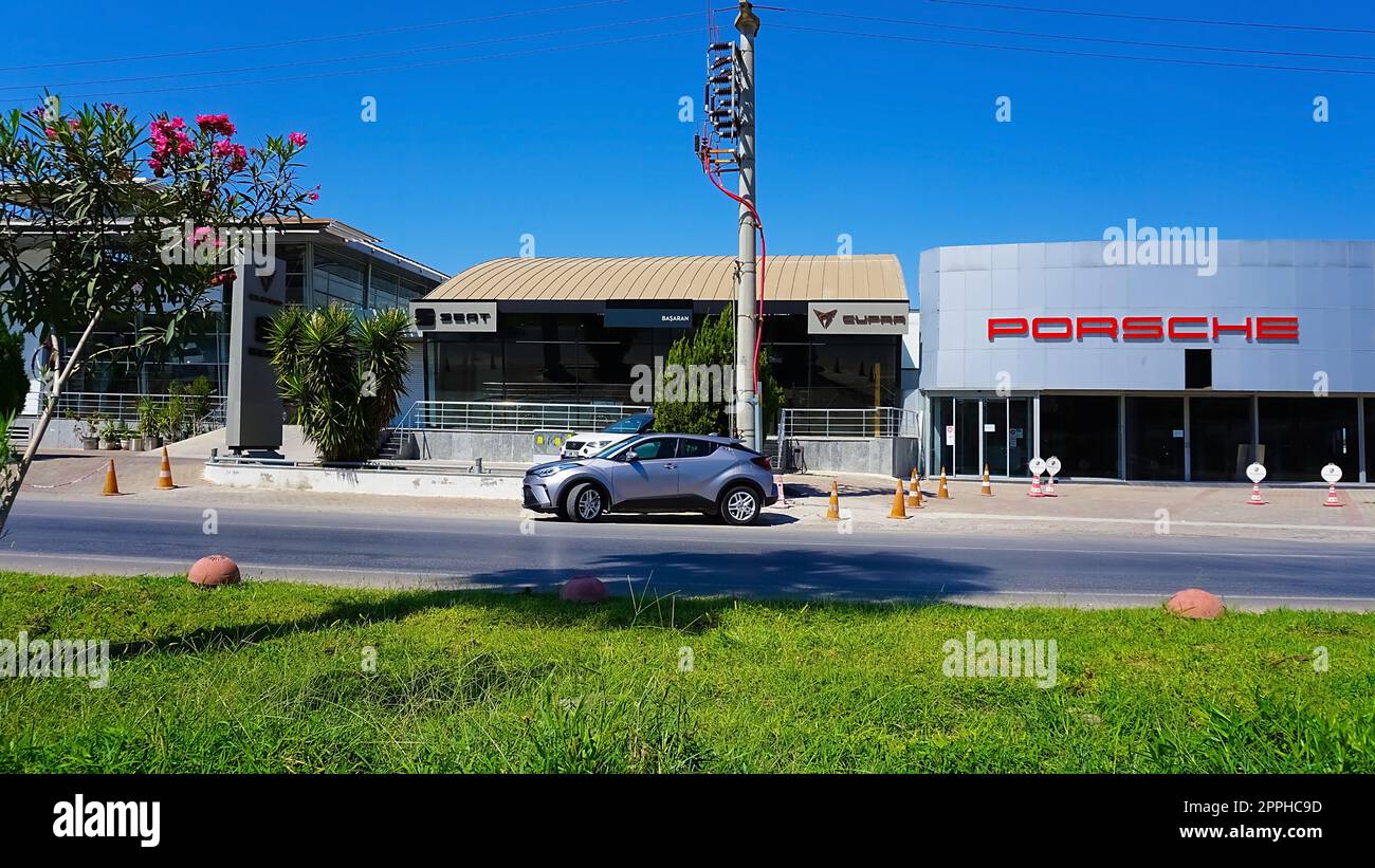 Antalya, Turkey September 17, 2022 Porsche dealership building