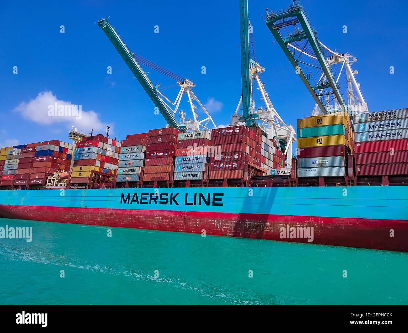 Maersk container ship at Port Miami, one of the largest cargo ports in the US Stock Photo Alamy